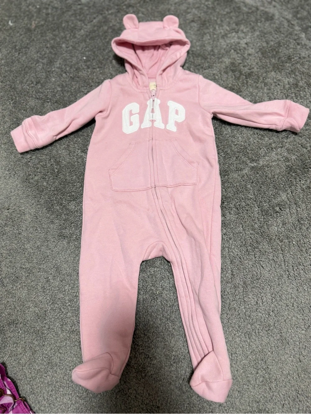 GAP Baby Bear Sweatshirt Bodysuit Pink Size 6-12 Month